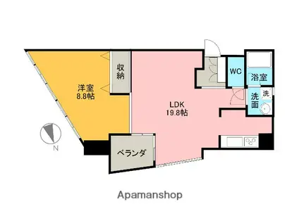 サニープレイス桜ヶ丘(1LDK/4階)の間取り写真