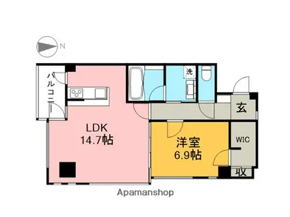 グランドアクア(1LDK/2階)の間取り写真