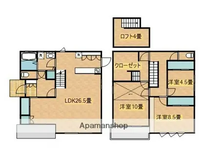 東北本線 片岡駅 徒歩15分 2階建 築15年(3LDK)の間取り写真