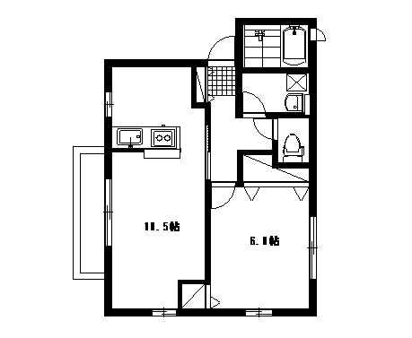 リヴィエール(1LDK/1階)の間取り写真