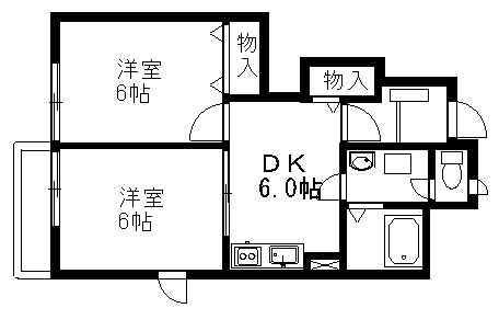 アカシアA(2DK/1階)の間取り写真