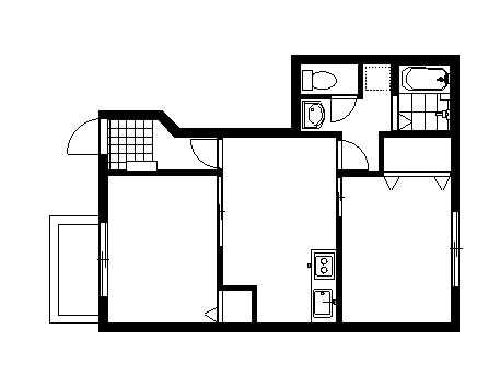ヴィラ・ローゼ2(2DK/1階)の間取り写真