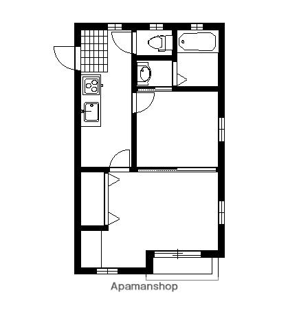 YSフラットⅢ(2K/2階)の間取り写真