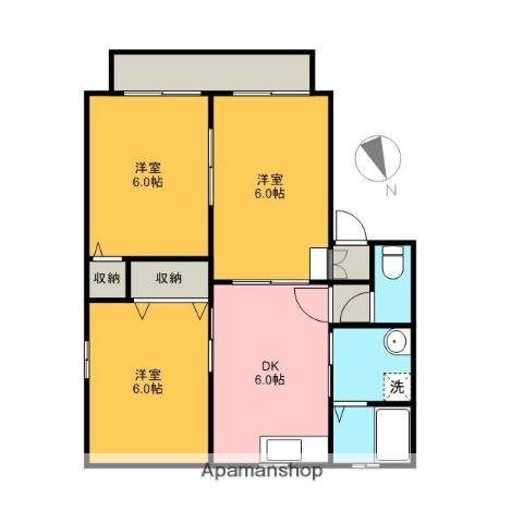 エクセルコート・D(3DK/1階)の間取り写真