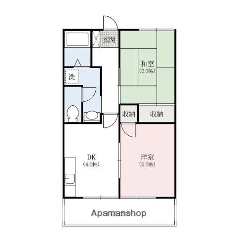 アークフラット(2DK/3階)の間取り写真