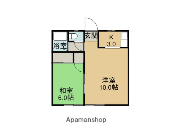 江川コーポ(2K/1階)の間取り写真