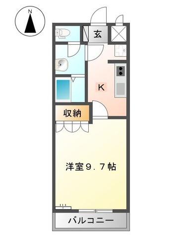 グランアシューレ(1K/1階)の間取り写真