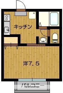 コーポKATSURA(1K/2階)の間取り写真