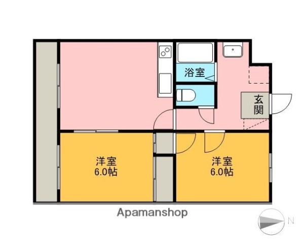 アーバンファミリーくぼた(2LDK/2階)の間取り写真
