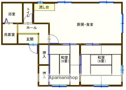 ラフォーレ今福2(2LDK/1階)の間取り写真