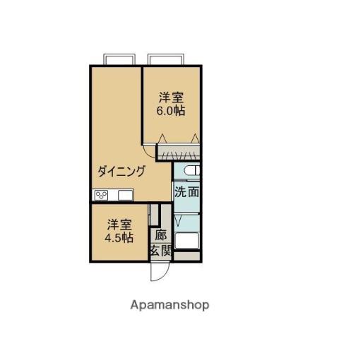 コンフォート(1SLDK/2階)の間取り写真