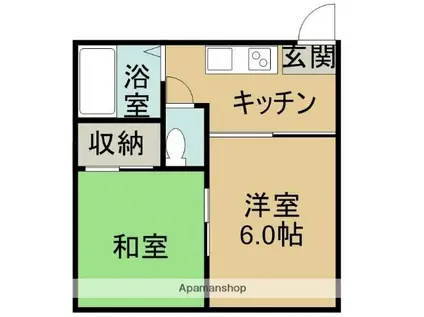 ヴィラ新宿(2K/2階)の間取り写真