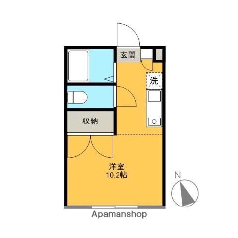 サンフラワー(ワンルーム/2階)の間取り写真