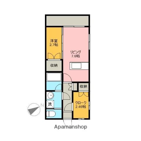 KARIN MANSION足利(1SDK/2階)の間取り写真