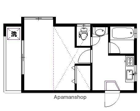 ピア・メゾンⅡA(1K/1階)の間取り写真