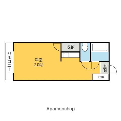 アリス足利第2(ワンルーム/1階)の間取り写真
