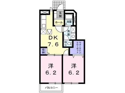 NARABUCHI313-S(2DK/1階)の間取り写真