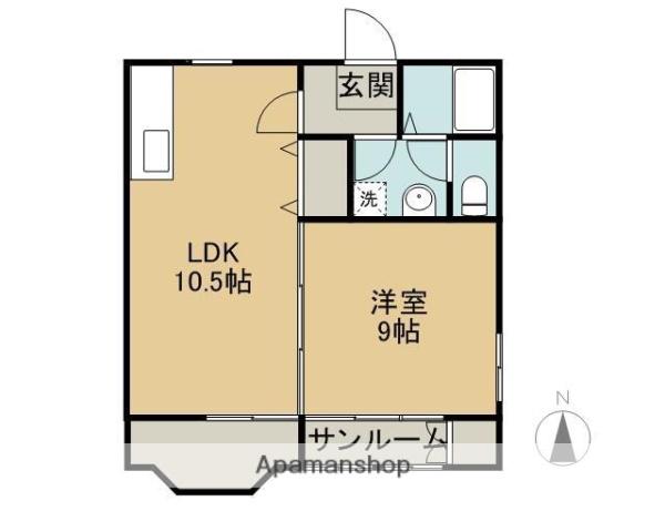 フォレストハーモニーC(1LDK/1階)の間取り写真