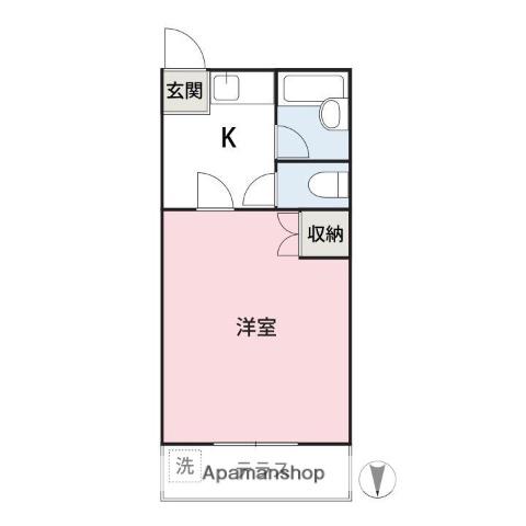 シャトーアンジェ(ワンルーム/1階)の間取り写真