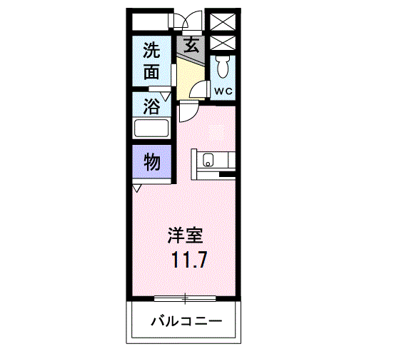 アニューアフェニティー(ワンルーム/2階)の間取り写真