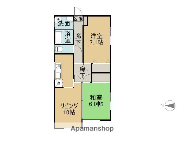 東武伊勢崎・大師線 野州山辺駅 徒歩35分 1階建 築37年(2LDK)の間取り写真