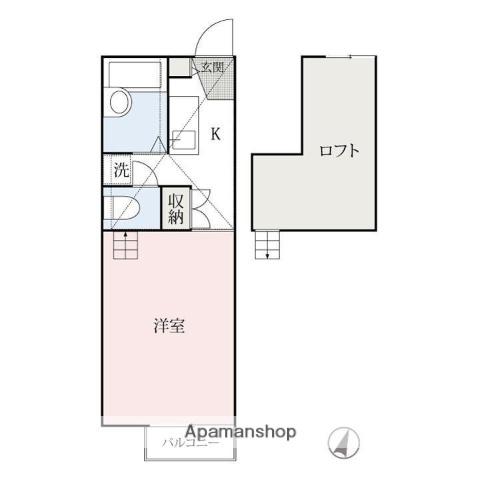 MART(1K/1階)の間取り写真