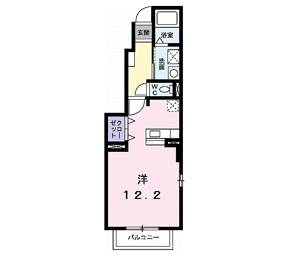 デフィ-2008(1K/1階)の間取り写真