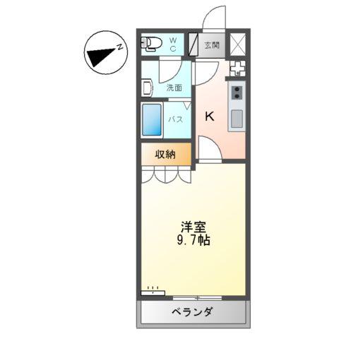 サン・マリカ(1K/2階)の間取り写真