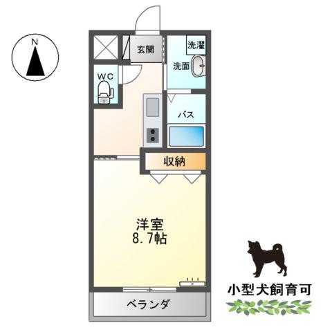 ラディッシュフィールド(1K/2階)の間取り写真