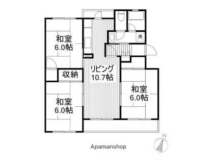 リバーストーンB(3LDK/3階)の間取り写真