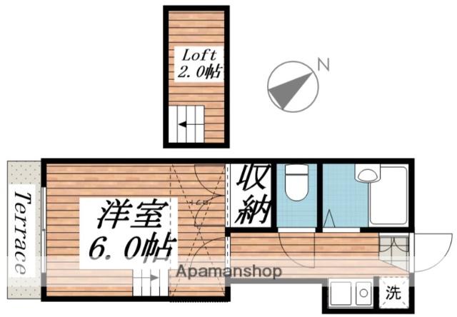 桐生第6レジデンス(1K/1階)の間取り写真