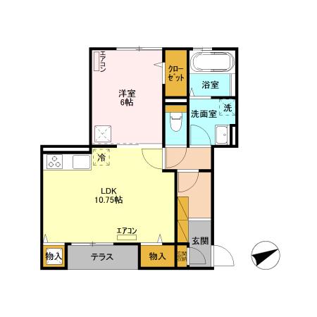 ガーデンコート(1LDK/1階)の間取り写真