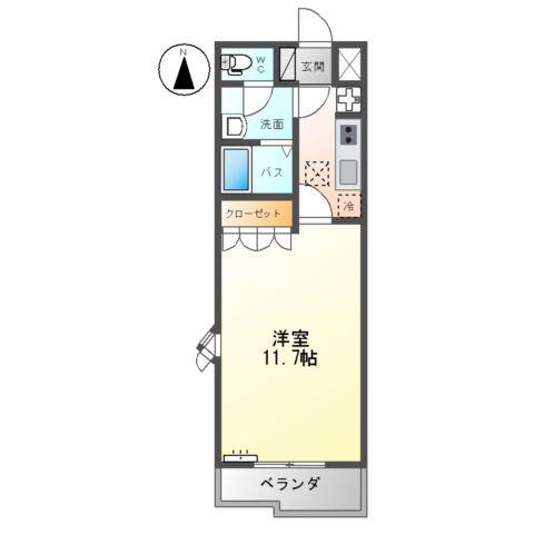 オータムウィンズ(1K/1階)の間取り写真