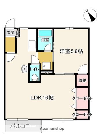 カーサエレナ A(1LDK/2階)の間取り写真