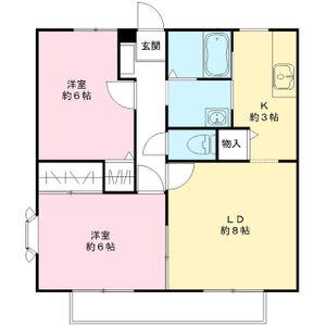 プロシードB(2LDK/2階)の間取り写真