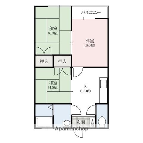 レジデンスOK(3K/3階)の間取り写真