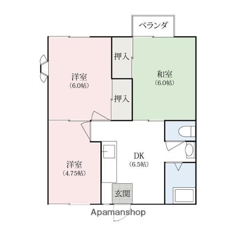 メゾンソレイユ(3DK/2階)の間取り写真