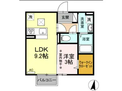 リコリス(1LDK/1階)の間取り写真