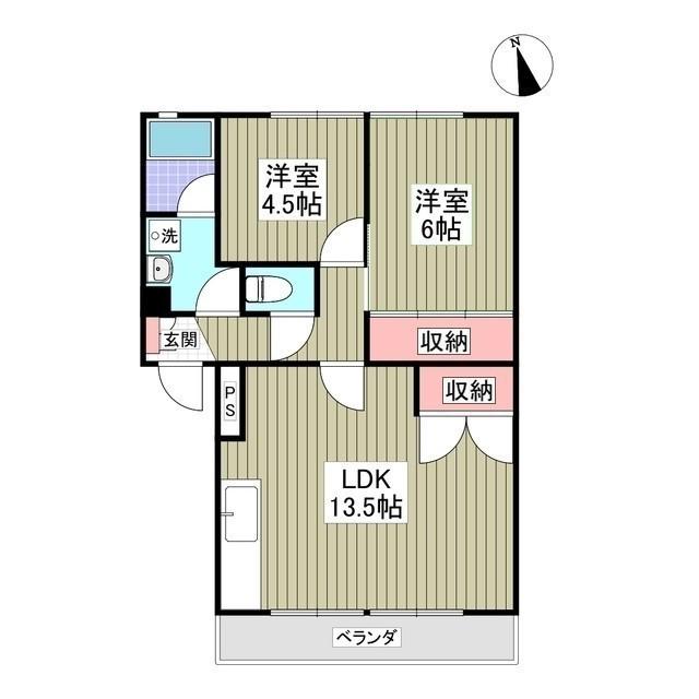 ヴィレッジ助戸 (2LDK/3階)の間取り写真