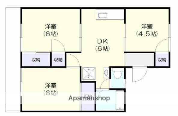 島田ファミリーコーポ(3DK/2階)の間取り写真