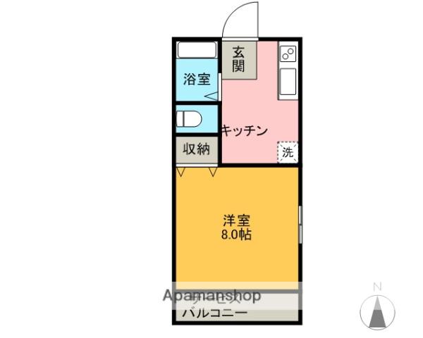 フクイハイム(1K/1階)の間取り写真