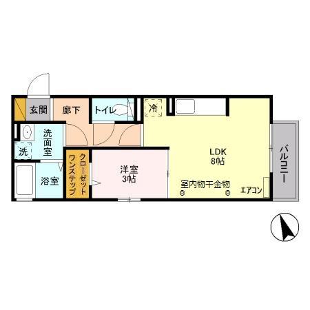 アスティール(1LDK/2階)の間取り写真