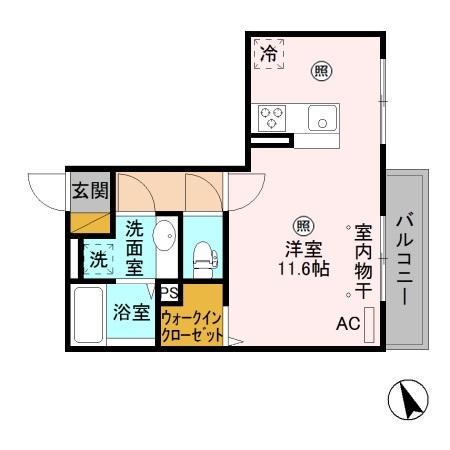 プレミアム(ワンルーム/3階)の間取り写真