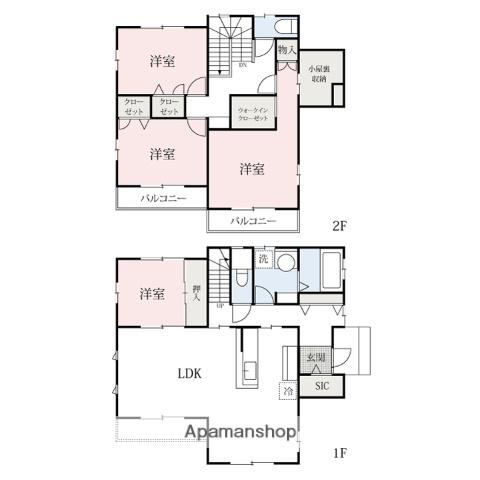 東武鉄道小泉線 竜舞駅 徒歩36分 2階建 築11年(4SLDK)の間取り写真
