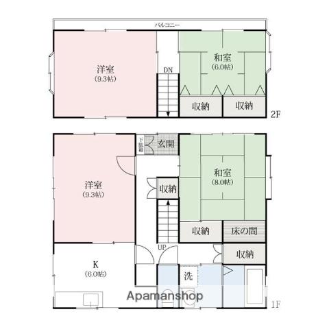 両毛線 小俣駅(栃木) 徒歩31分 2階建 築32年(4DK)の間取り写真