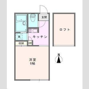 ノースドール(1K/2階)の間取り写真