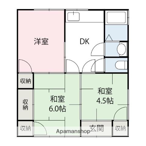 東武伊勢崎・大師線 福居駅 徒歩25分 1階建 築37年(3DK)の間取り写真