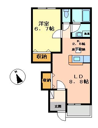 フェリーチェ・カーサ(1LDK/1階)の間取り写真