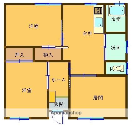 両毛線 山前駅 徒歩15分 1階建 築19年(3DK)の間取り写真
