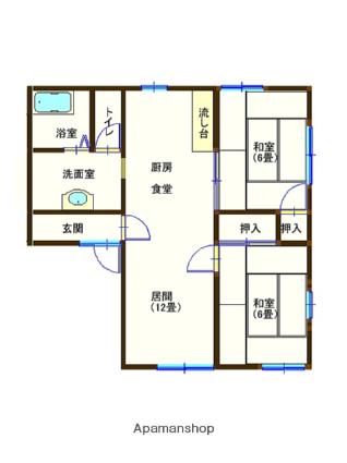 ラフォーレ今福(2LDK/1階)の間取り写真